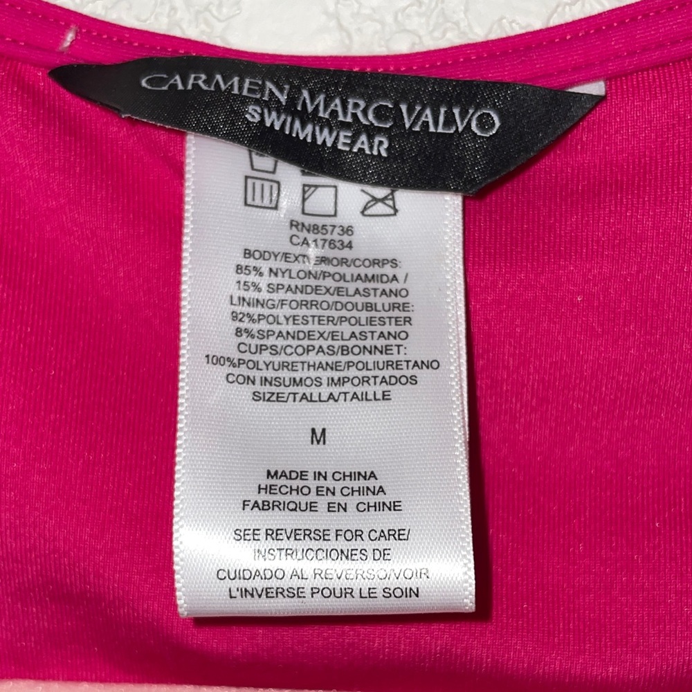 Carmen Marc Valvo cap sleeve side tie bikini top NWT SIZE M - Picture 3 of 4